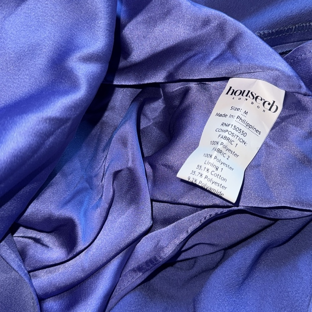 NWOT HOUSE OF CB 'Imogen' Periwinkle Satin Corset Midi Dress sz M - Picture 6 of 7